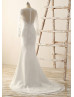 V Neck Ivory Lace Tulle Unique Wedding Dress